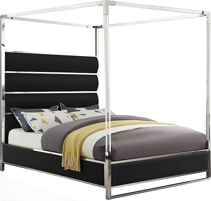 chrome canopy bed