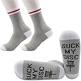 JXGZSO Disc Golf Socks Golfing Socks Suck My Disc Funny Socks Gift For Disc Golf Lover (Suck My Disc)