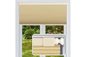 FabuBlinds Cordless Cellular Shades, No Drill No Tools Honeycomb Window Blinds, Blackout Light Blocking Cellular Shades for Window, Thermal Insulation Blinds, Easy to Install, Light Cream 35"W x 48"H