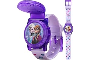 Accutime Disney Frozen Kids Musical Watch - Flashing Lights and 'Let It Go' Song - Perfect for Girls Featuring Elsa & Anna - Digital Time Display