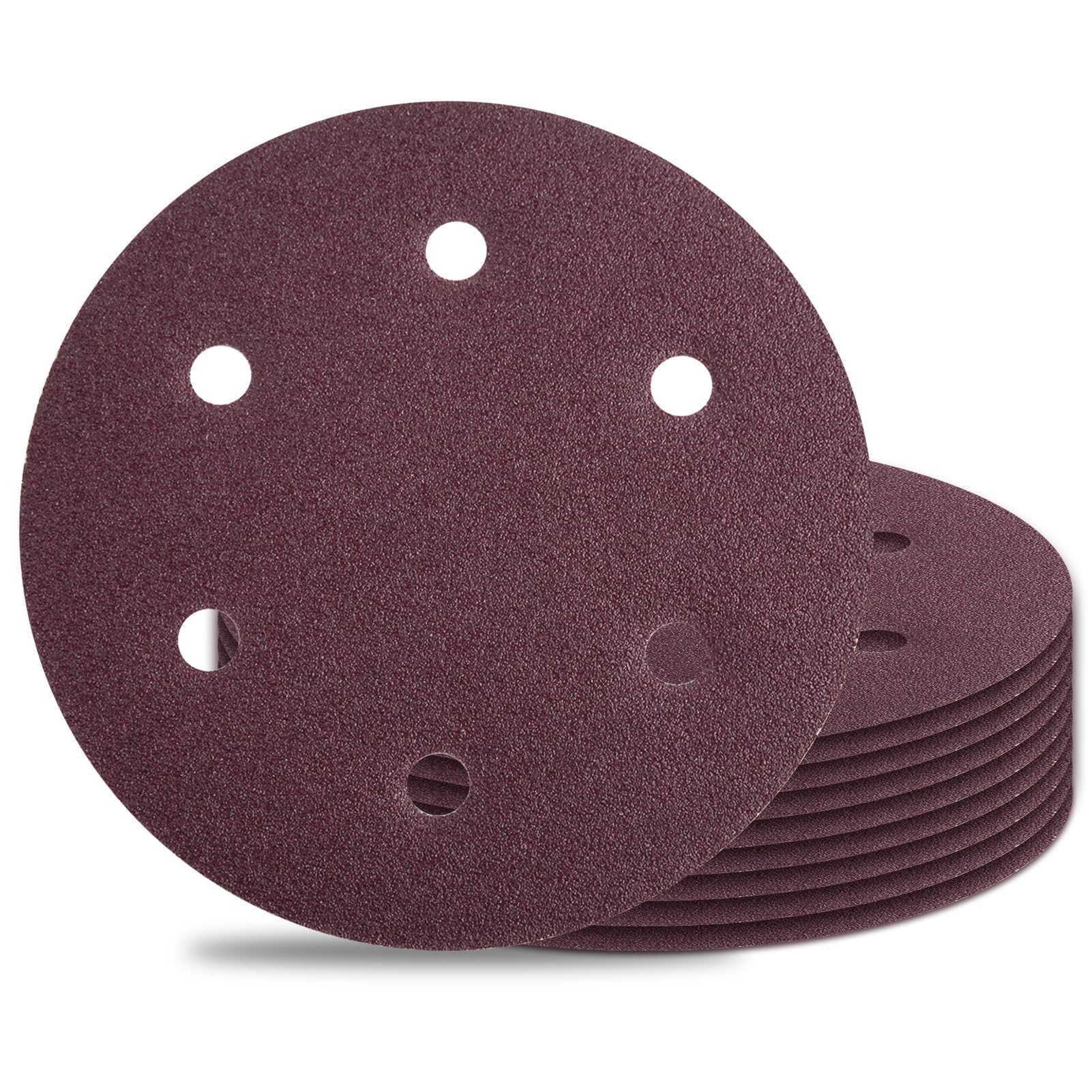 SPEEDWOX 10PCS 40 Grit 9 Inch 6 Hole Sanding Discs 9 Inch 6 Hole Hook-and-Loop Sanding Discs 9" Round Abrasive Disc Ideal for Sander Aluminum Oxide Sanding Pads Sand Paper for Drywall Sander