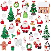 Mini Christmas Figurines, 35pcs Resin Christmas Miniature Figures Snowman for Village Accessories Snow Globe Crafts