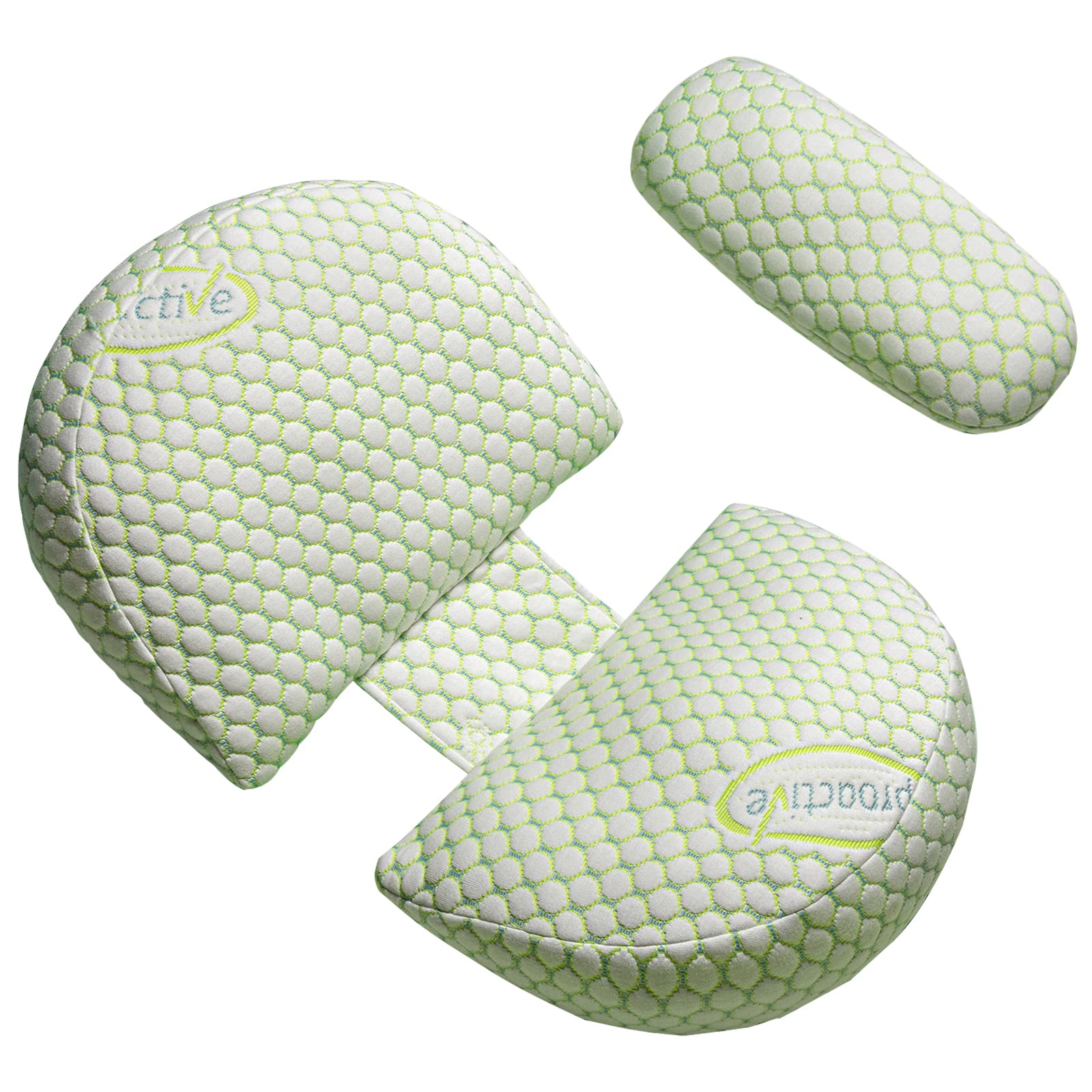 GKXLH Pregnancy Pillow - Pregnancy Pillows for Sleeping Support for Back, Hips, Legs, Soft Maternity Pillow for Pregnant Women Detachable and Adjustable Double Wedge with Cover (Green, Small)