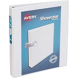Avery Economy Showcase View Binder with 1 Inch Round Ring, White, 1 Binder (19601)