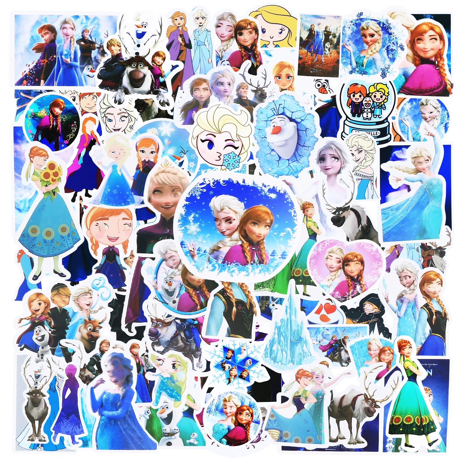 Kids Stickers 100Pcs Froze Waterproof Stickers Pack Vinyl, Boys Grils Cartoon Elsa for Party Bags, Sticker for Book Laptop Guitar Skateboard Suitcase