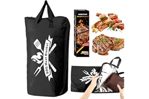 MEGAPUXIN BBQ Blanket for Resting Meat, 22 in Smoker Meat Resting Blanket, Reusable Smoker Grilling Meat Insulated Resting Bag with Wide Mouth for Large Gifts for Men/Dad with Box, Black