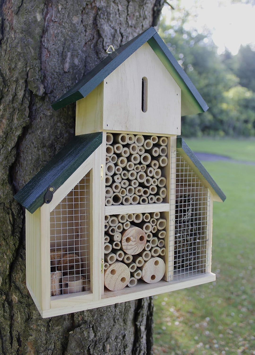 garden mile Wooden Insect Hotel Natural Wood Insect House Garden