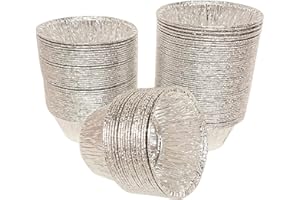 AXE SICKLE 2 Oz Disposable Baking Cups Tins Foil Pans Cups 70 mL Aluminum Foil Cupcake Bowl Pans for Baking, Roasting, 100Pcs.