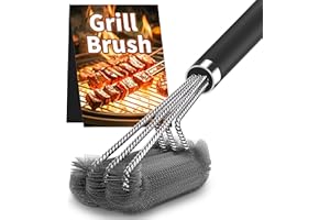 PePeng BBQ Grill Cleaning Brush, Heavy Duty Grill Cleaning Brush for Outdoor Grill, 3-Branch Stainless Steel Bristles Cleaner