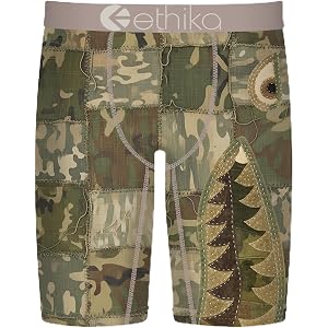 Ethika Men's Staple Boxer Brief, BMR Vintage Valor | Premium Stretch mens staple with Signature Design, No Ride-up,, and Brea