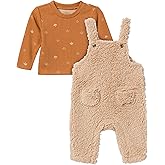 Modern Moments by Gerber unisex-baby 2-piece Microplush Overall Set