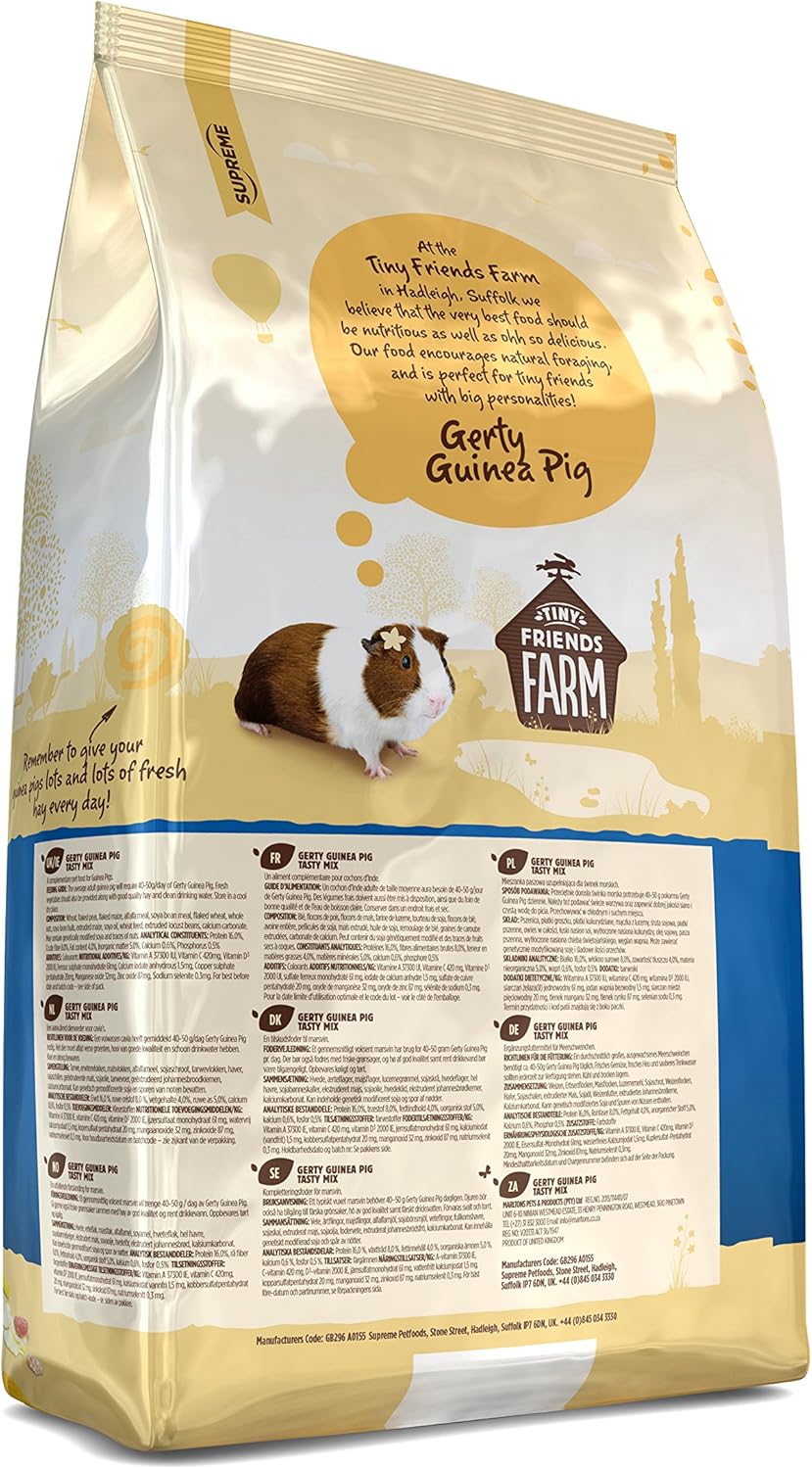 Supreme Gerty Guinea Pig Food 850gm, Tasty Mix, 850 g (Pack of 1) - Image 3