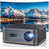 2000 ANSI 4K Decoding Projector with WiFi and Bluetooth, HAPPRUN Movie Home Theater with Auto Focus, 300'' Display for Indoor/Outdoor, Smart Proyector Compatible with Phone/TV Stick/PC/PS5