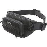 Maxpedition Keystone Versipack (0456B, Black) Tactical EDC Waist Pack | Durable 16" x 6" x 6" crossbody gear bag featuring four compartments, 1000D nylon, YKK zippers, loop fields for patches