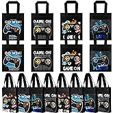 Ferraycle 24 Pack Video Game Themed Gift Bags Video Game Party Favors Non Woven Reusable Goody Treat Bags with Handles