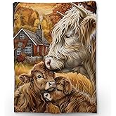 Ti Caldi Highland Cow Farmhouse Blanket - Soft Cozy Lightweight Flannel Throw Blanket for Couch, Bed, Travel & Outdoor | Warm Fuzzy Blankets for Adults Kids Women Boys Girls 60×80 in