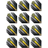RED DRAGON Hardcore Radical Yellow Flash Dart Flights - 4 Sets Per Pack (12 Dart Flights in Total)