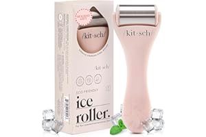 Kitsch Ice Roller for Face – Stainless Steel Face Ice Roller to Reduce Puffiness, Redness & Headaches – Cooling Facial Roller for Skin Care, Irritation Relief & Spa-Like Experience at Home – Pink