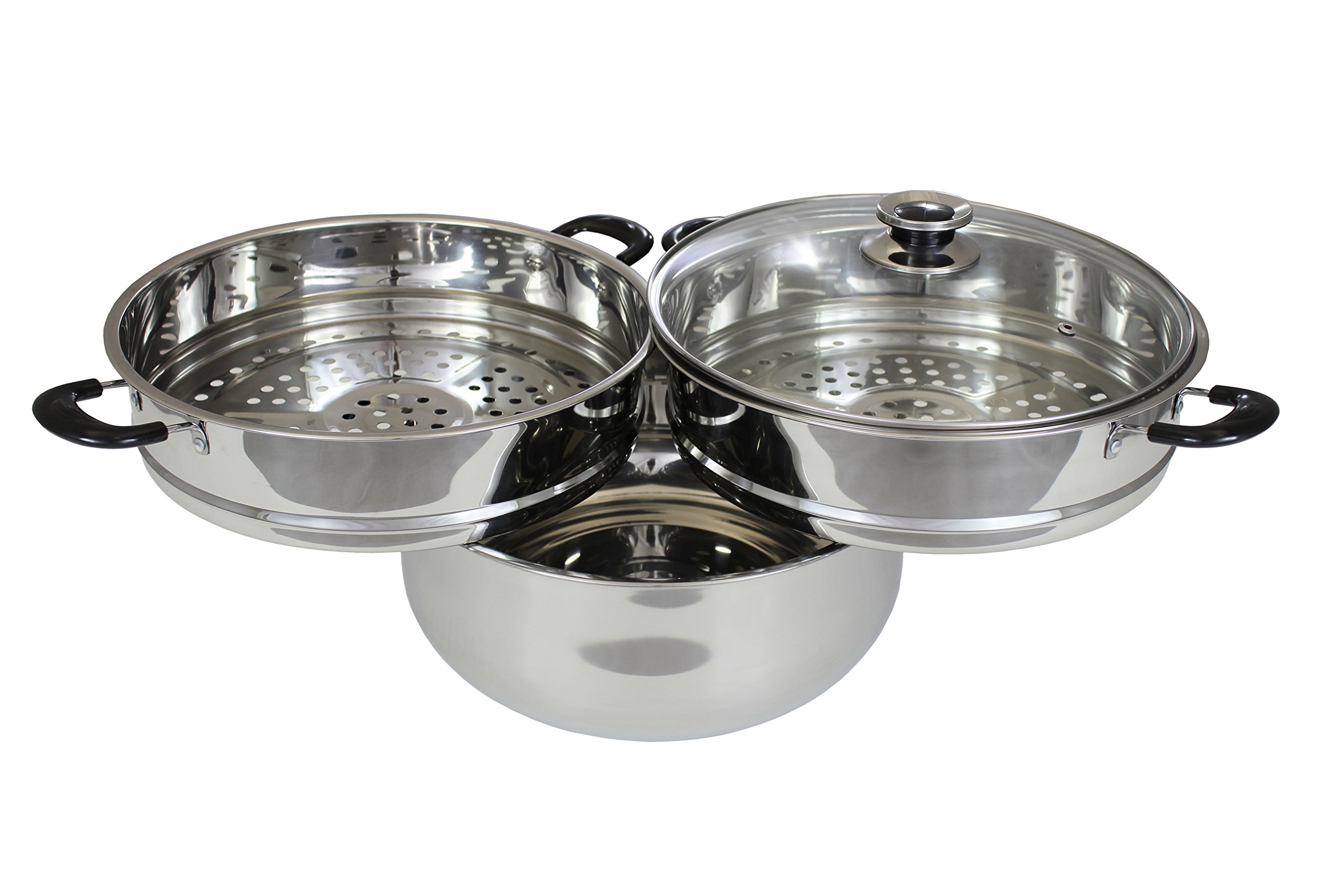 30 CM Stainless Steel 3 Tier Steamer Pot Steaming Cookware by Concord