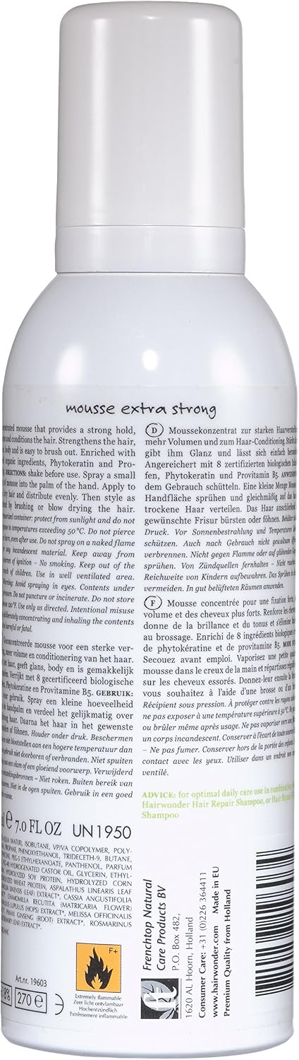 Hairwonder by Nature Botanical Styling Mousse Extra Strong, 200 ml (Pack of 1) - Image 3