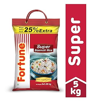 Fortune Super Basmati Rice, 5kg with 25% Extra