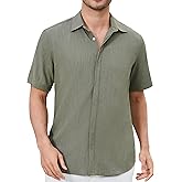 Enlision 138L Men's Short Sleeve Casual Button Down Shirt Quick Drying Breathable Lightweigh Summer Shirt for Vacation