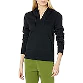 Amazon Essentials Women's Classic-Fit Long-Sleeve Open V-Neck Hooded Sweatshirt - Discontinued Colors