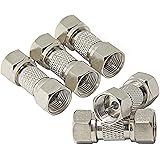 Ancable Male to Male Coax Connector, 5-Pack 75 Ohm F Type RG6 Coaxial Cable Adapter, Cable Extension Coupler for TV, Antenna,