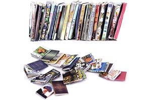 LYNKAYE Dollhouse Miniatures Magazine Books Mini Books Mini House Accessories Books Model Dollhouse Accessories 1:12 Scale DIY Puzzle Project Doll House Furnishings Accessories
