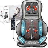 COMFIER Massager Chair with Heat, Shiatsu Neck Back Massager Portable with Compress & Rolling,Massage Chair Pad for Neck & Back,for Dad Mom Women Men