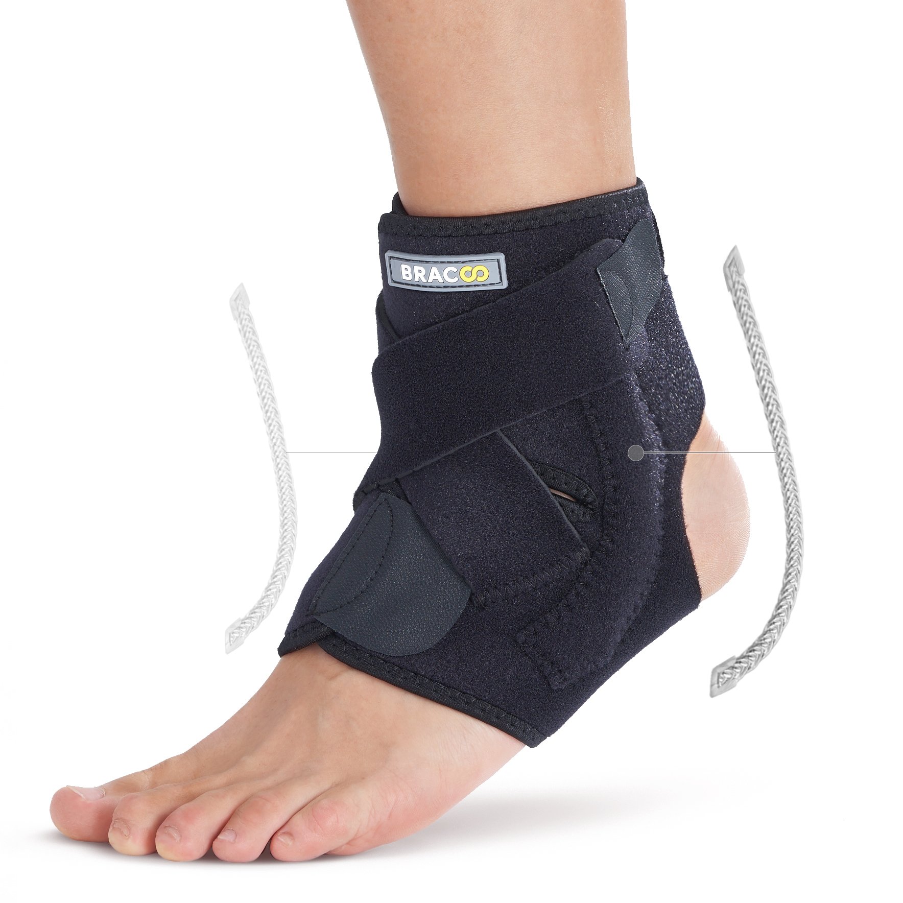 Bracoo FP30 Ankle Brace with DualSpring Stabilisers Breathable