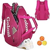 Goloni Pickleball Bag Padel Racket Backpack Large Capacity for Men Women Separate Waterproof Shoes Compartment Pickleball Accessories -Thermal Insulated Pockets Fits 4 to 10 Paddles
