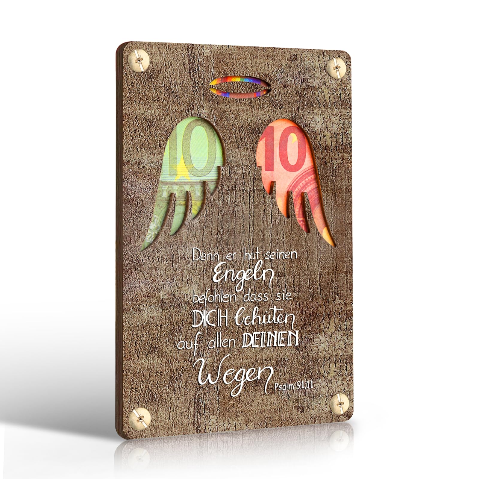 Xinkfir Christening Gifts for Boys and Girls, Wooden Gift Christening Card in Small Forma - Cool Money Gifts for Confirmation, Communion, Youth Initiation, Christening - Money Gifts Packaging (Black)