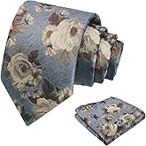 Alizeal Mens 3.15'' Colorful Flower Pattern and handkerchief Necktie Set