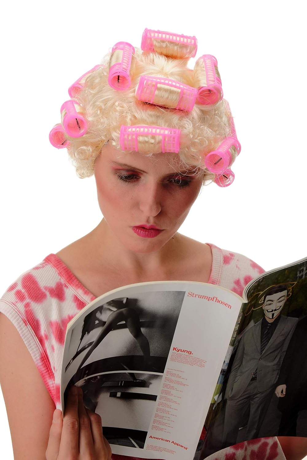 WIG ME UP Karneval Perücke - Löwenmähne Hellblond Mit Locken Für Fasching & Halloween