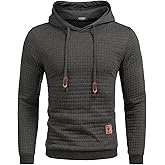COOFANDY Mens Hooded Sweatshirt Casual Long Sleeve Drawstring Waffle Knit Pullover Hoodies