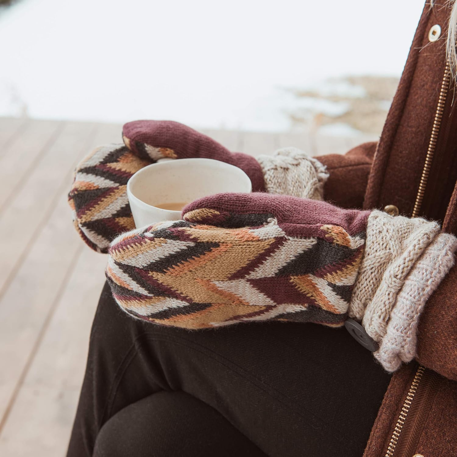 Muk Luks Women's Potholder Mittens, Plum, OSFM at  Women’s Clothing store