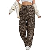 DAOAO Cargo Pants for Women High Waist Wide Leg Stretchy Pull On Baggy Casual Pants with Pockets