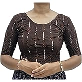 SMIT Readymade Stretchable Saree Blouse for Women – Elbow Sleeve Cotton Lycra Blouse – Comfortable & Stylish Ethnic Wear