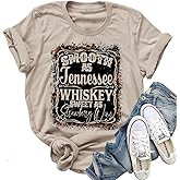 Smooth As Tennessee Women Vintage Country Shirts Nashville Country Concert T Shirt Summer Casual Retro Graphic Tees Top
