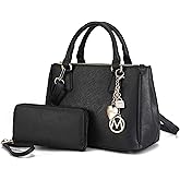 MKF Collection Satchel Bags for Women With Wristlet Wallet, Vegan Leather Shoulder Pocketbook Handbag Purse
