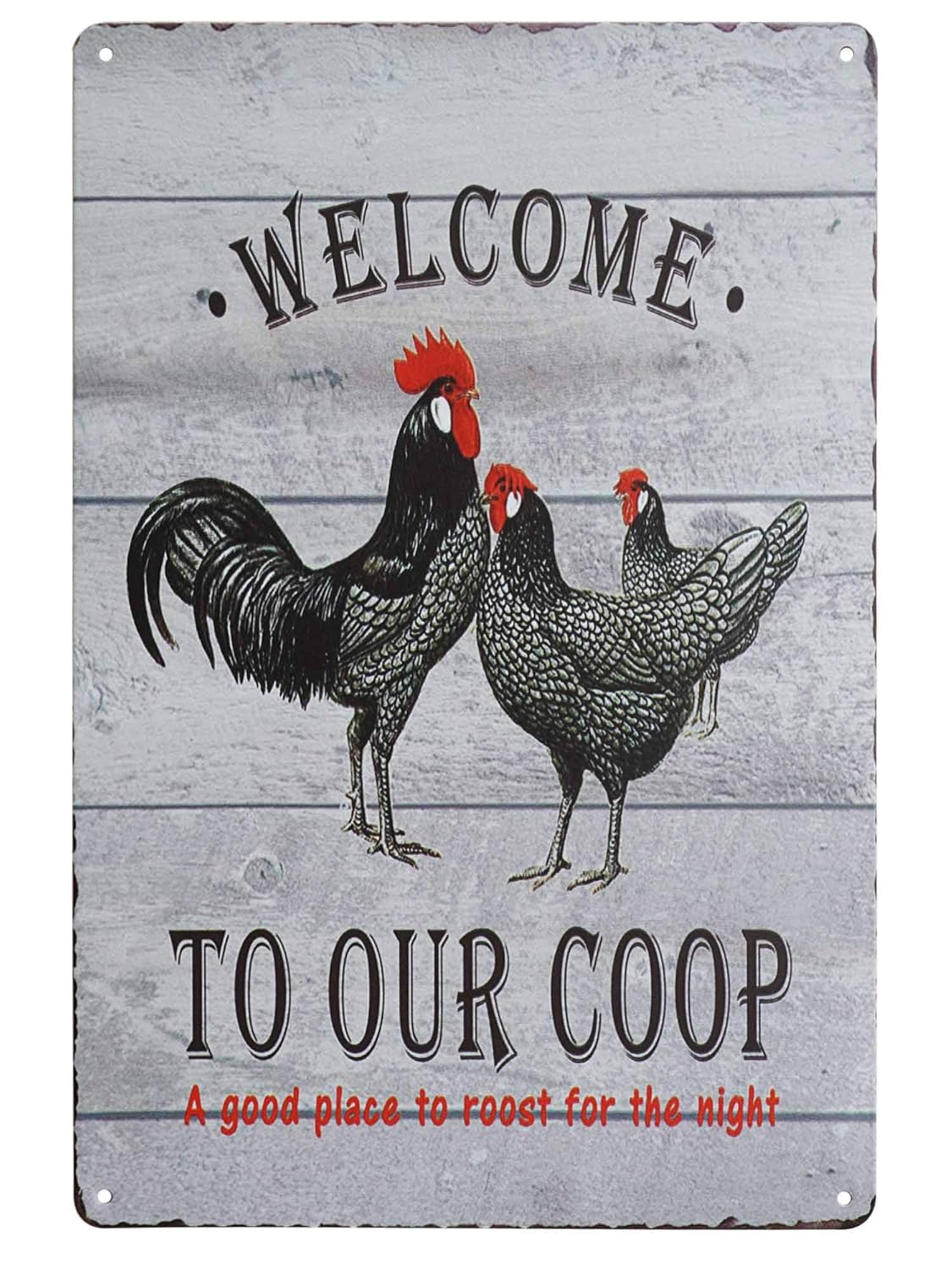 SKYC to Our Coop Chicken Sign Retro Vintage Metal