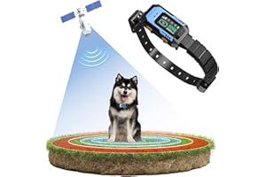 PATPET GPS Wireless Dog Collar Fence System,Adjustable Electric Fence for Dogs with 6 Warning Modes,Radius 100-9999 Yards,Rechargeable,Waterproof for Outdoor Use Only