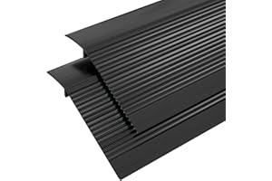 Heainaiyoo Metal Floor Transition Strip, Aluminum Threshold for Doorways, for Gap from 0.4″to 1.6″, for Doorways Tile Wood Vinyl Laminates, Size 36in x 4in x 1.32 in (Black,2pack)