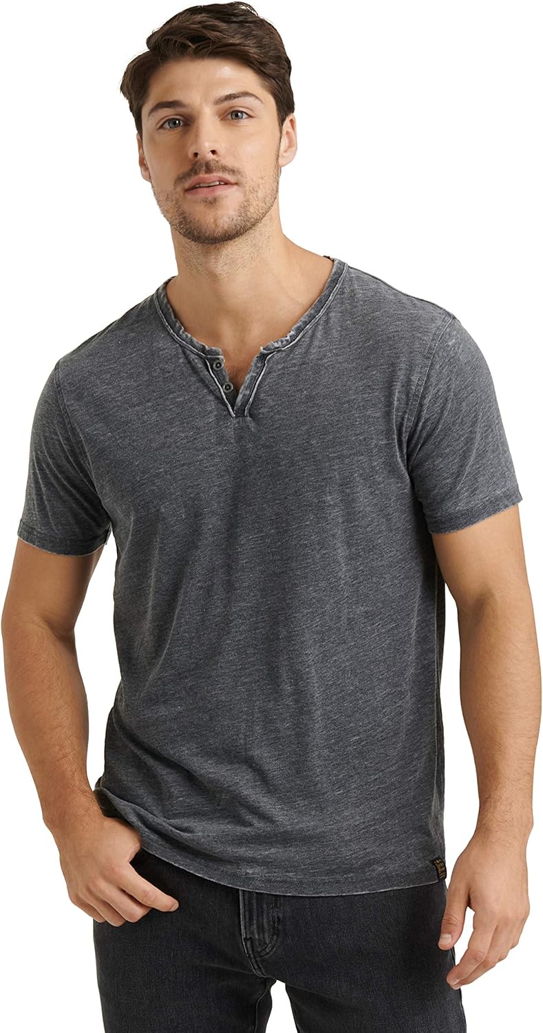 Lucky Brand Men's Venice Burnout Notch Neck Tee Shirt | 