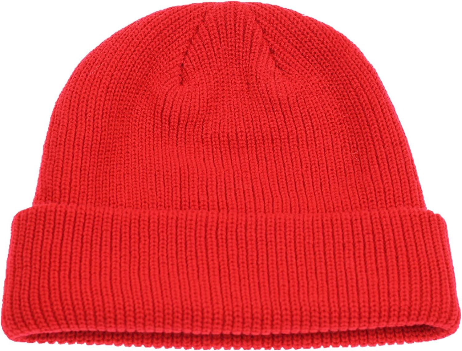 Connectyle Outdoor Classic Bassic Men 's Warm Winter Hats Daily Thick Knit Cuff Beanie Cap Red, 55 60cm: Clothing
