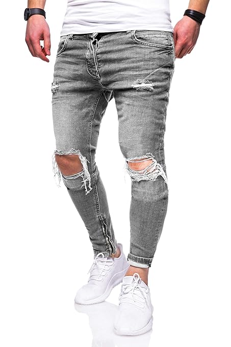behype. Herren Destroyed Jeans-Hose Slim-Fit 80-3299