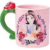 Silver Buffalo Disney Princess Beauty and the Beast Belle Dreams in Bloom Roses 3D Sculpted Handle Ceramic Mug, 20 Ounces