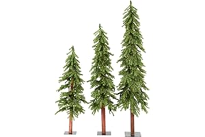 Vickerman 4' 5' 6' Natural Alpine Artificial Christmas Tree Set, Unlit - Christmas Tree Set