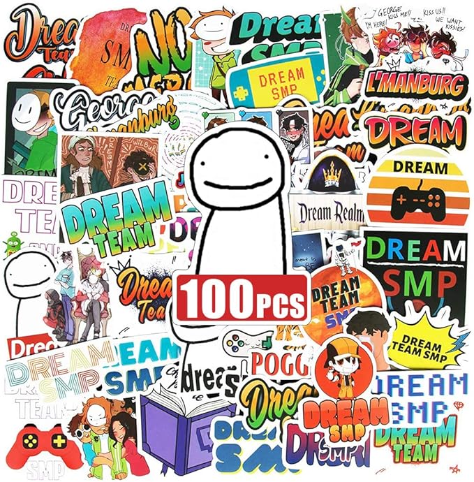 100pcs dream smp stickers waterproof trendy dream team stickers